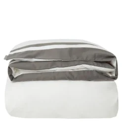 Hotel contrast sengetøy bomullssateng 140x200 cm hvit/charcoal