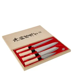 Houcho knivsett 4 kniver balsabox