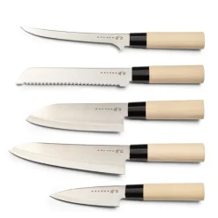 Houcho knivsett 5 kniver balsabox