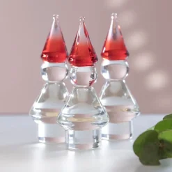 Husnisse glassnisse m/rød lue 13,6 cm klar