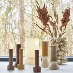 Hvils kubbelys 7x20 cm parafin/stearin brown