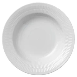 Hvit Riflet dyp tallerken 21 cm