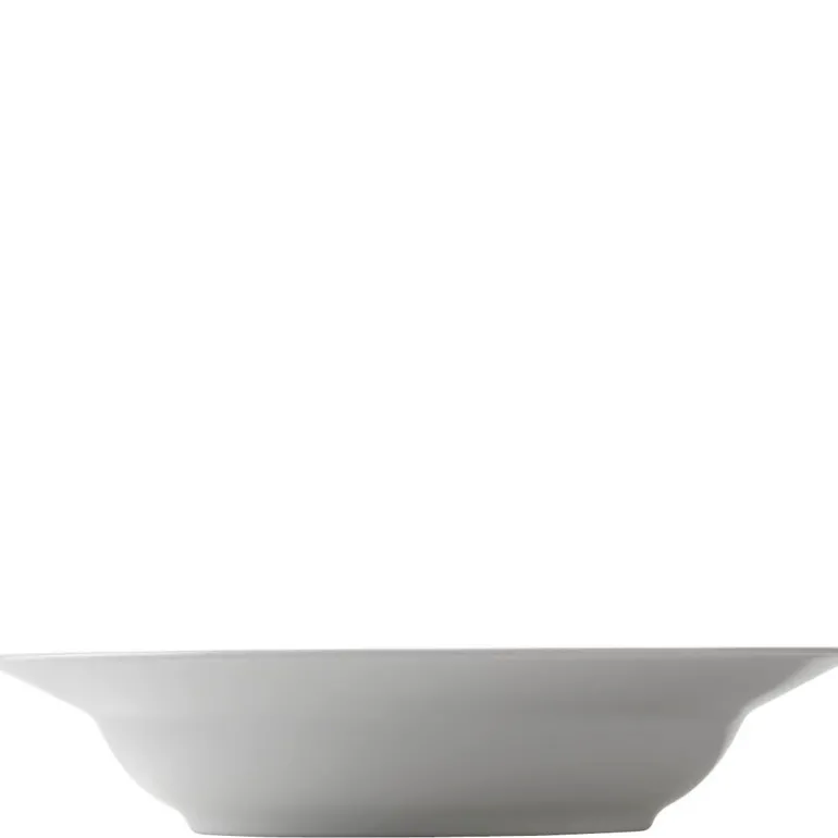 Hvit Riflet dyp tallerken 21 cm