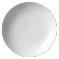 Hvit Riflet dyp tallerken 20 cm