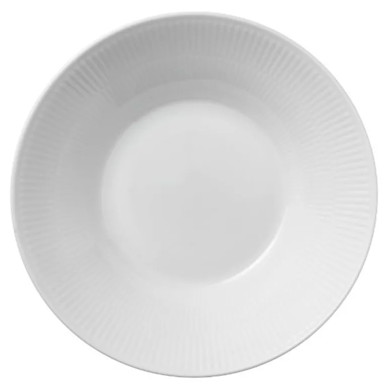 Hvit Riflet dyp tallerken 24 cm