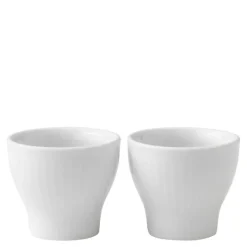 Hvit Riflet eggeglass 2 stk