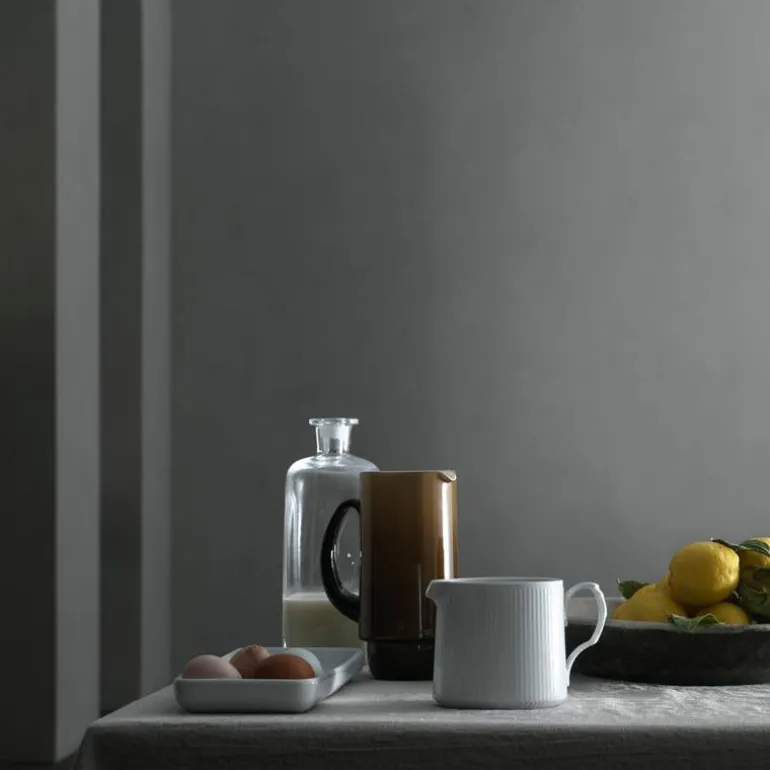 Hvit Riflet fat 36 cm