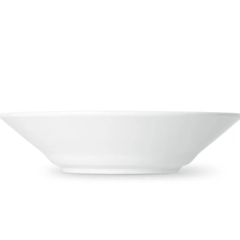 Hvit Riflet Halvblonde dyp tallerken 24 cm