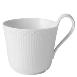 Hvit Riflet Halvblonde høyhankskopp 33 cl