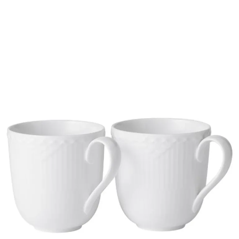 Hvit Riflet Halvblonde krus 37 cl 2 stk