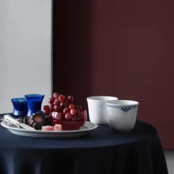 Hvit Riflet Halvblonde oval tallerken 28 cm