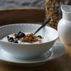 Hvit Riflet Halvblonde skål 35 cl