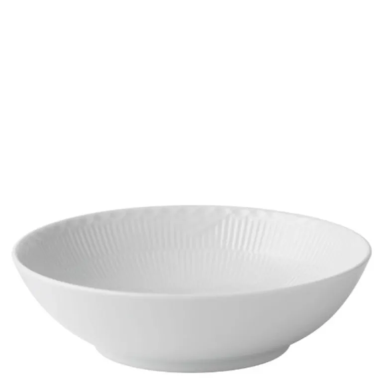 Hvit Riflet Halvblonde skål 1,1L