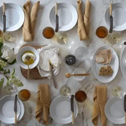 Hvit Riflet Halvblonde tallerken 22 cm