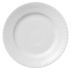 Hvit Riflet Halvblonde tallerken 17 cm