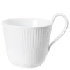 Hvit Riflet kopp med høyt håndtak 24 cl