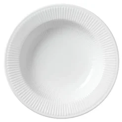 Hvit Riflet pastatallerken 30 cm