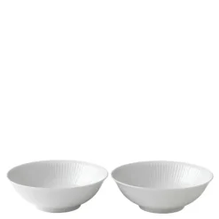 Hvit Riflet porsjonsskål 35 cl 2 stk