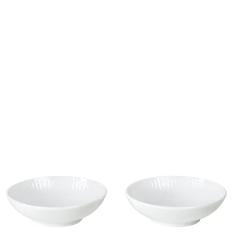 Hvit Riflet skål 9 cl 2 stk