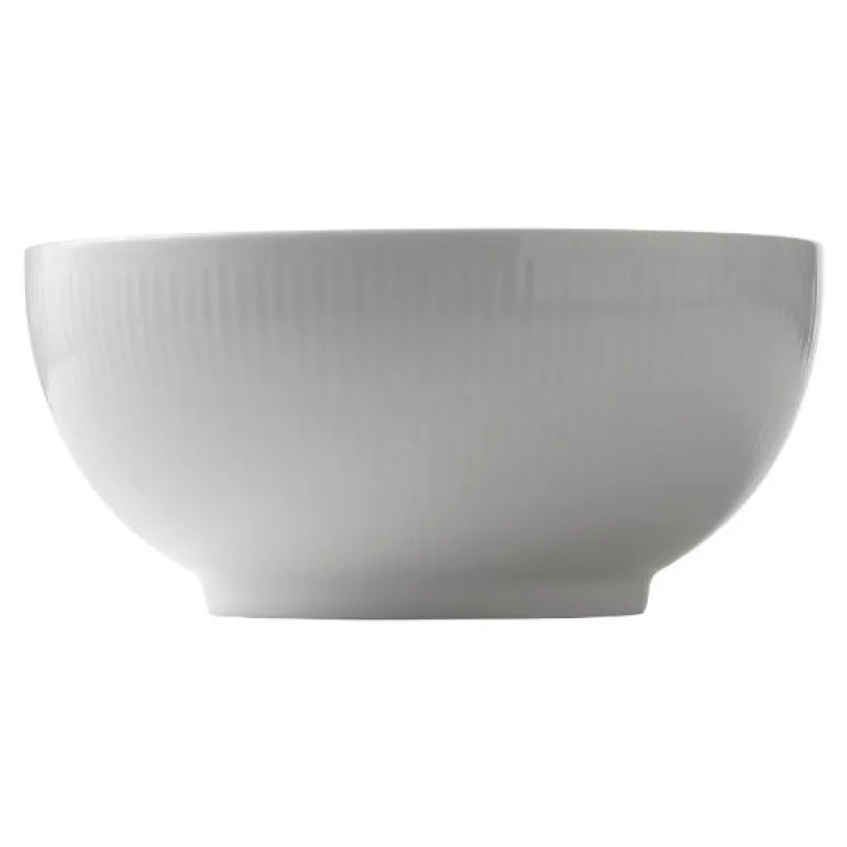 Hvit Riflet skål 21 cm
