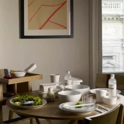 Hvit Riflet skål 21 cm