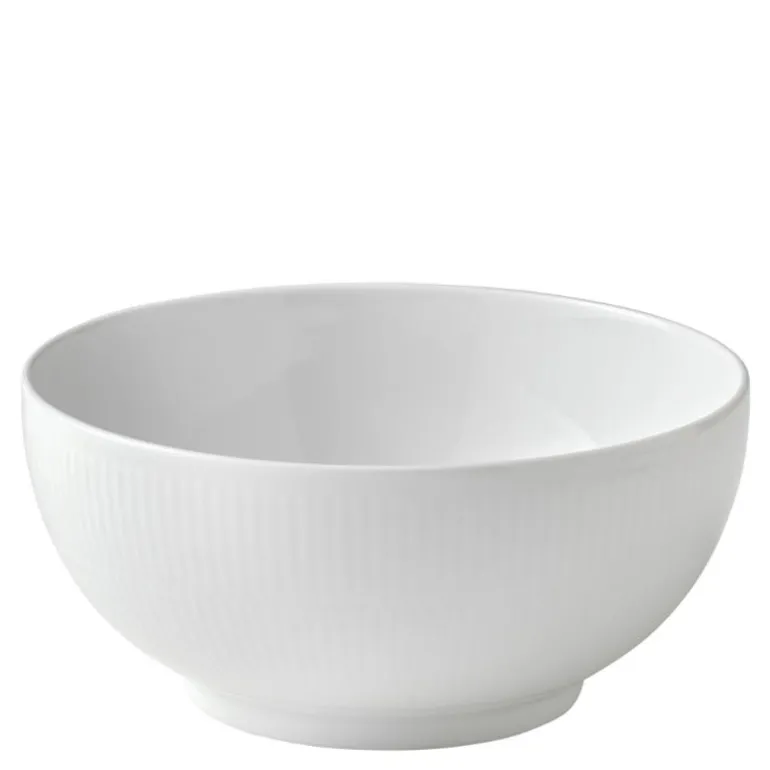 Hvit Riflet skål 21 cm