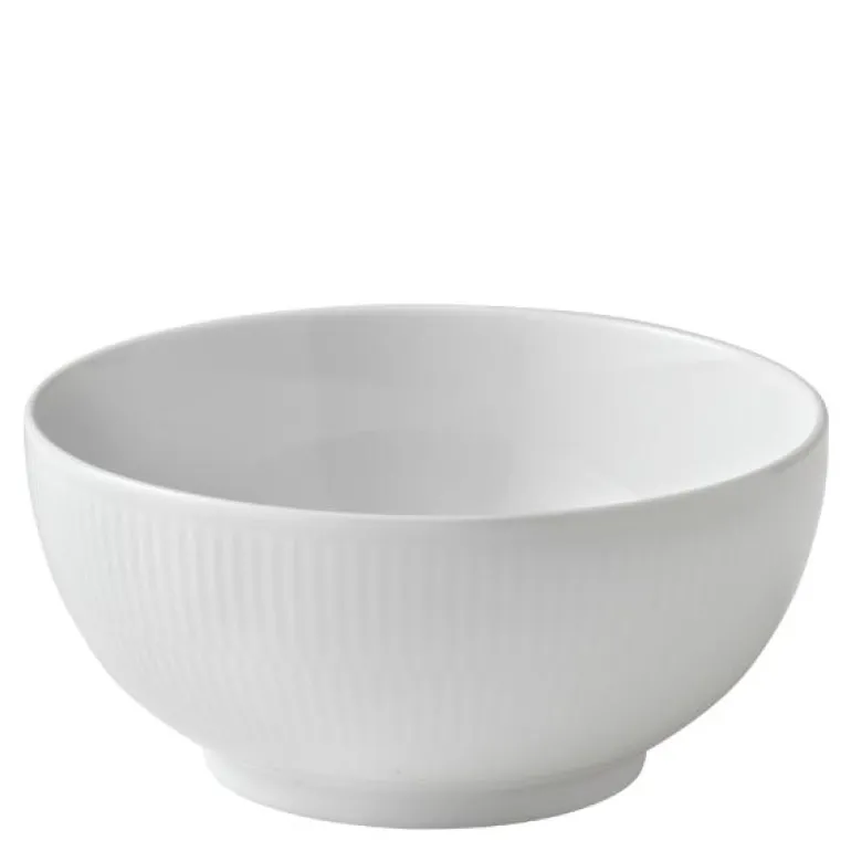 Hvit Riflet skål 18 cm