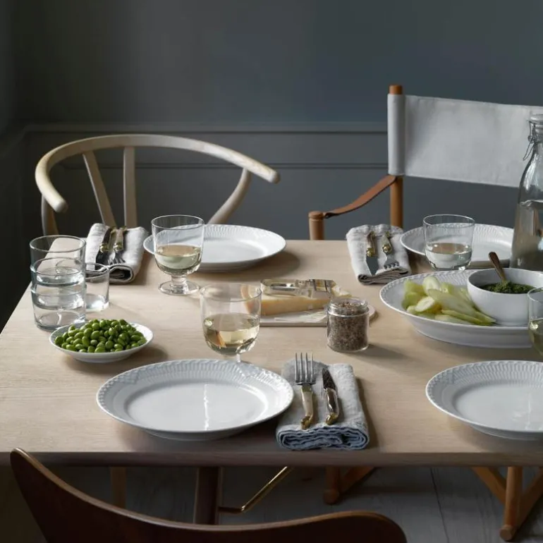 Hvit Riflet skål 15 cm