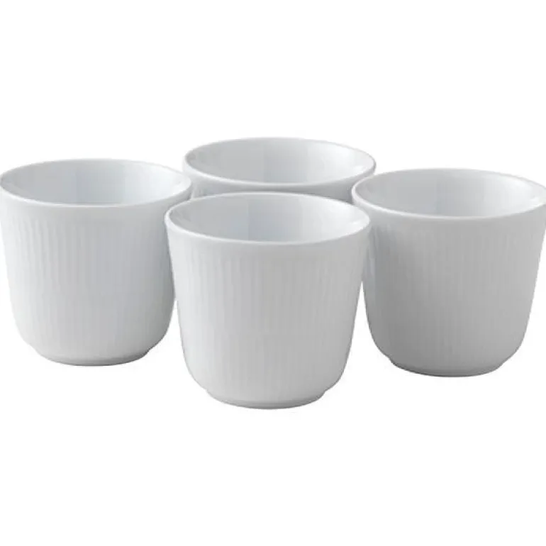 Hvit Riflet termokopp 26 cl 4 stk