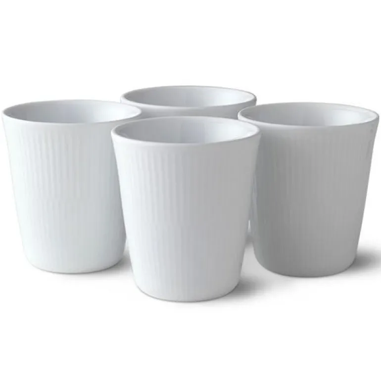 Hvit Riflet termokrus 29 cl 4 stk