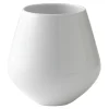 Hvit Riflet vase 15 cm