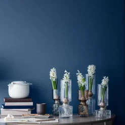 Hyacint svibelvase 25 cm smoke grey