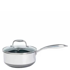 Hybrid kasserolle med lokk 1,9L sølv/svart