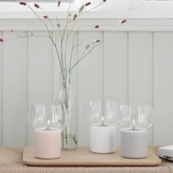 Hygge hurricane lyslykt hvit