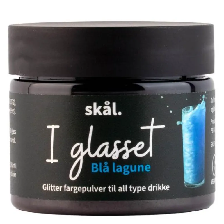 I glasset glitterfarge blå lagune