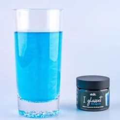 I glasset glitterfarge blå lagune