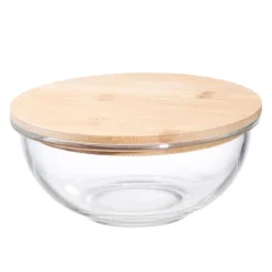 Ikoo skål med lokk 1L klar/natur