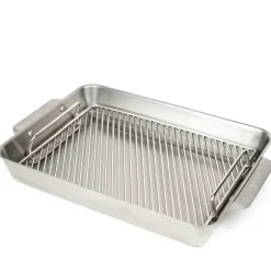 Ildfast form stor 44x30 cm med skjærefjøl stål/eik