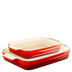 Ildfast formsett stentøy 25+32 cm rød