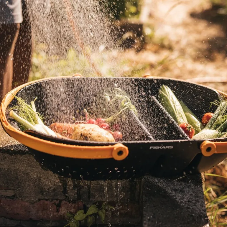 Innhøstingskurv 61x38,8x13,7 cm svart/oransje