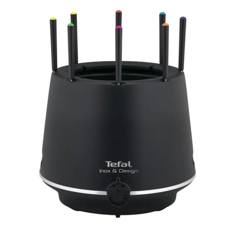 Inox & Design fondue med 8 fonduegafler svart