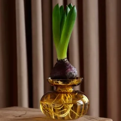 Inu vase 11x9 cm amber