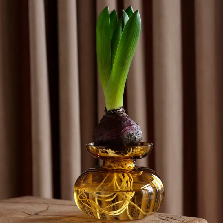 Inu vase 11x9 cm amber