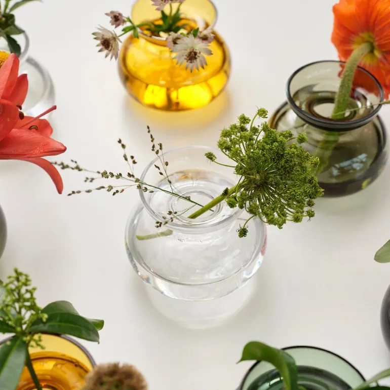 Inu vase 11x9 cm amber