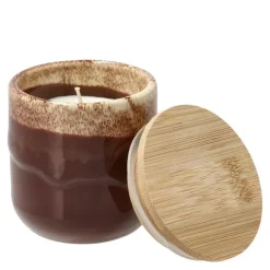 Iris duftlys 7x7,3 cm rapsvoks brun/krem