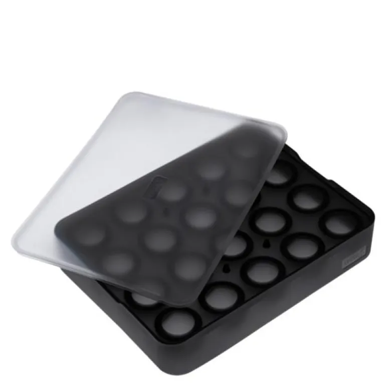 Isbitform kuler m/ lokk 3 cm svart