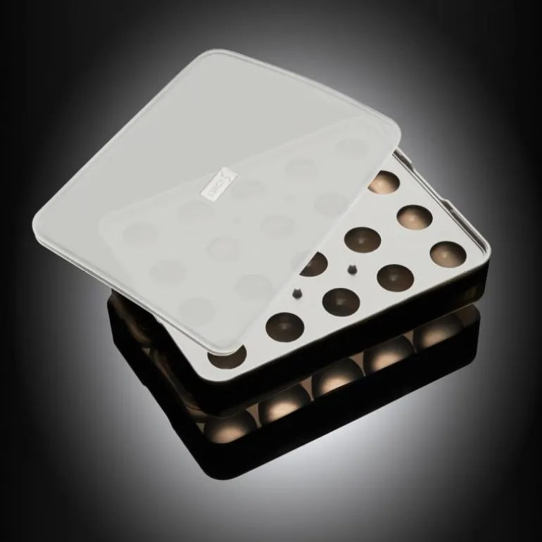 Isbitform kuler m/ lokk 3 cm svart