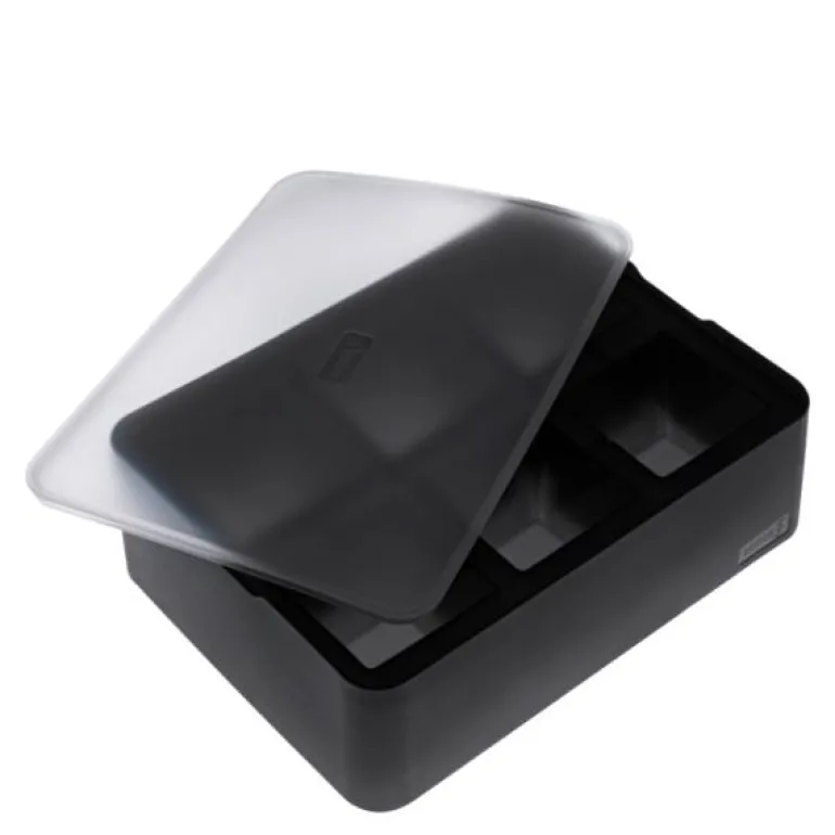 Isbitform terninger m/ lokk 5X5 cm svart