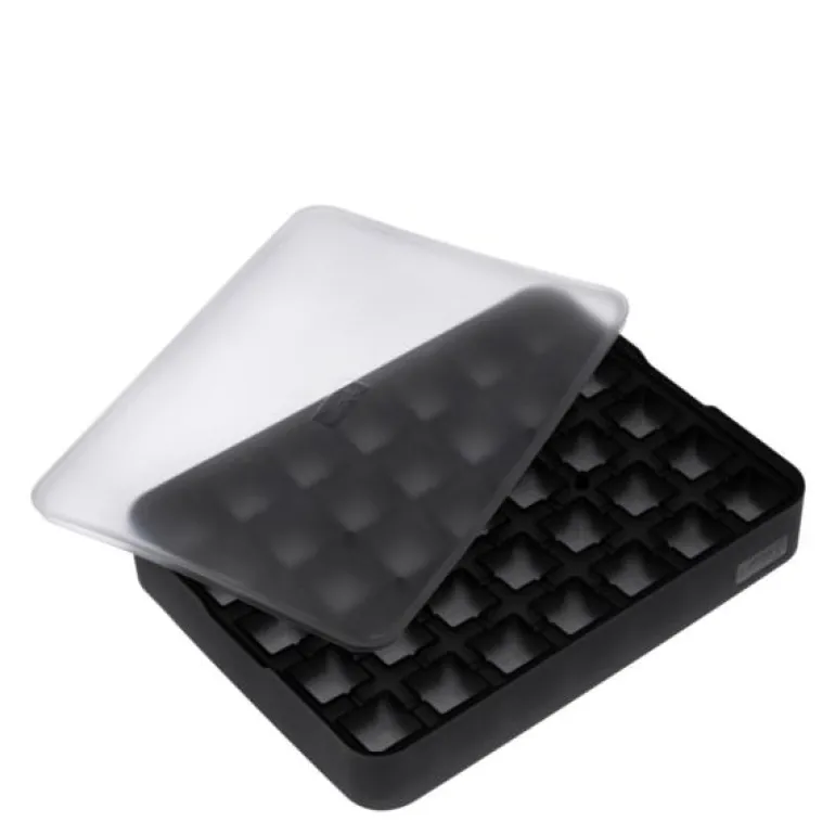Isbitform terninger m/ lokk 2X2 cm svart