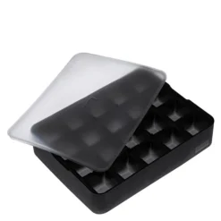 Isbitform terninger m/ lokk 3X3 cm svart